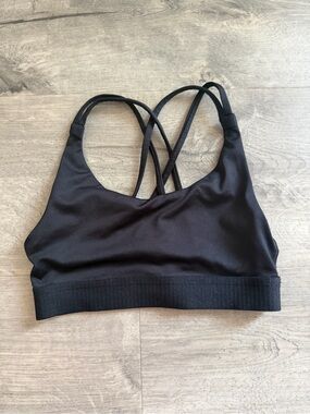 Athletic Works Black Strappy Sports Bra with Crisscross Back